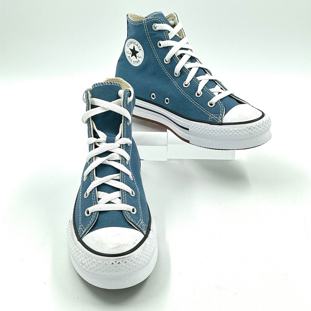 Converse Kids SIze 6.5 Platform High Top Blue Canvas NEW Chuck Taylor All Star